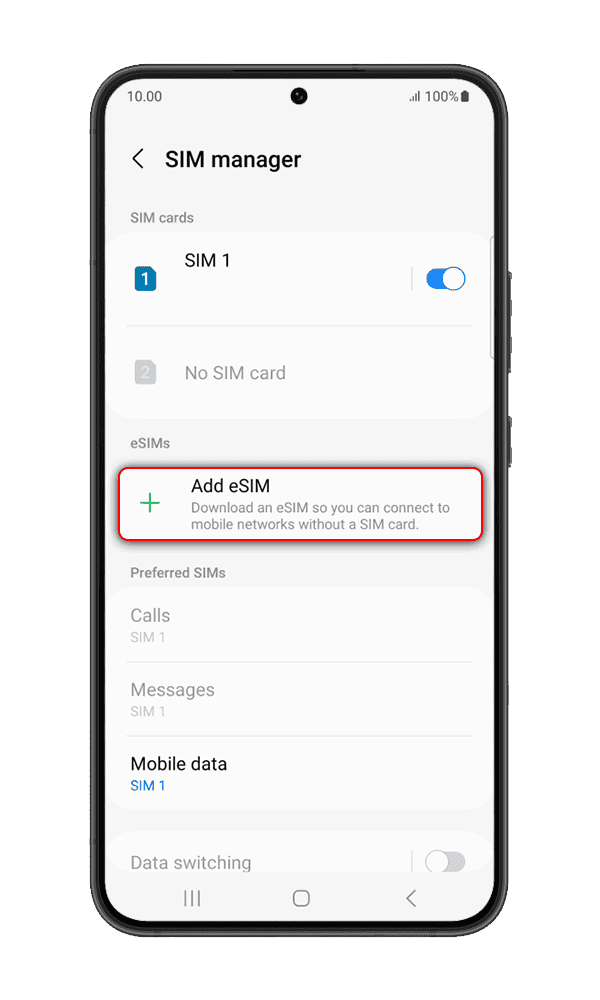 Step 4: Scan the QR code and label it as eSIM1 (or any other name)