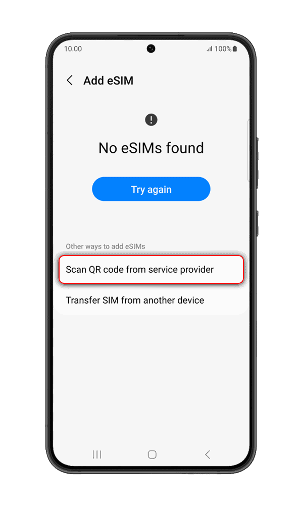 Step 3: Select Add eSIM
